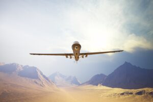 Precision-flying,Military,Drone,,Fully,Loaded,With,Surveillance,Equipment,And,Missiles,