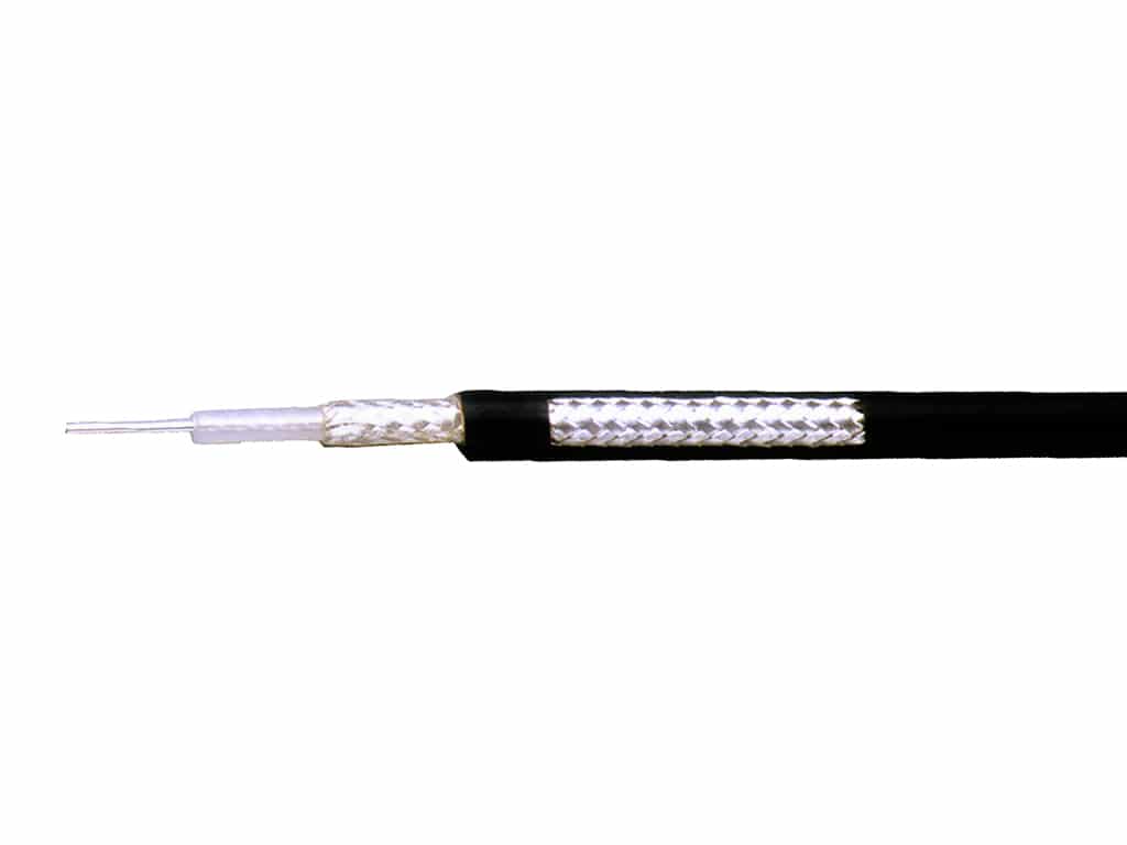 hp or hpl high-power coax cable with solid core and black jacket for semiconductor, radars, and other applications.