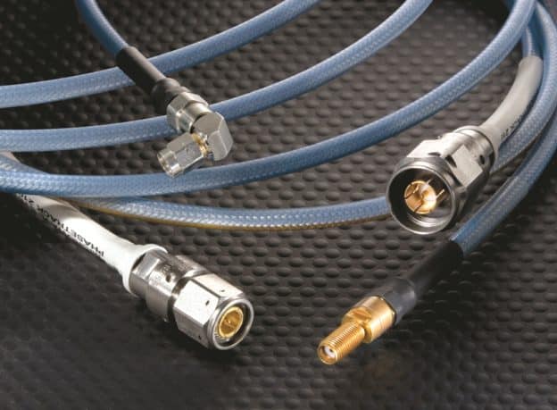PhaseTrack phase-stable coax assembly featuring a proprietary fluorocarbon dielectric, TF4®