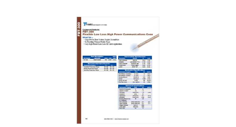 FBT-300 Coax Cable Datasheet