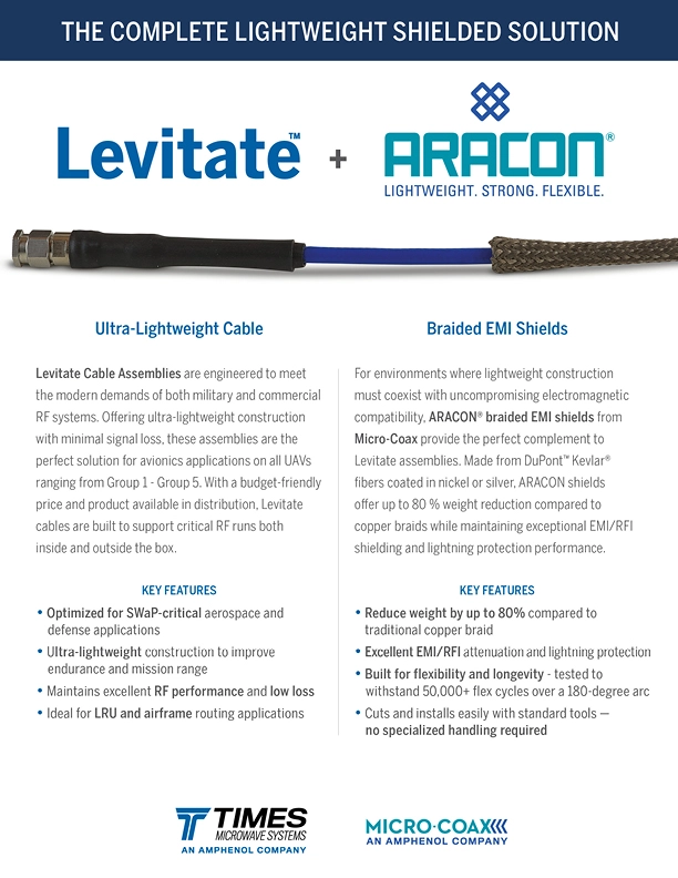Levitate™ Cable Assemblies | Times Microwave Systems